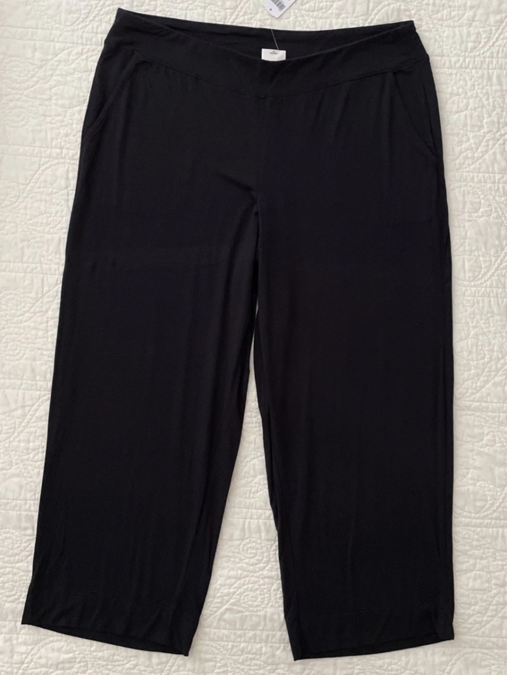 NWT Soma Cool Nights cropped pajama Lounge pants Black Sz L